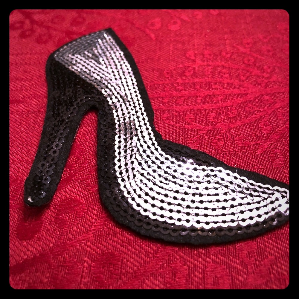 High Heeled Sequin Shoe Embroidered Iron-on Patch